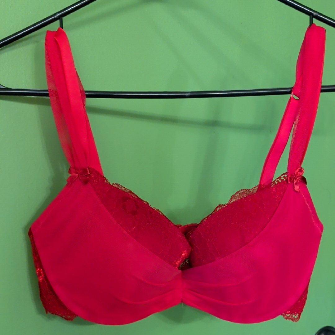Adore Me Vibrant Red Lace Bra